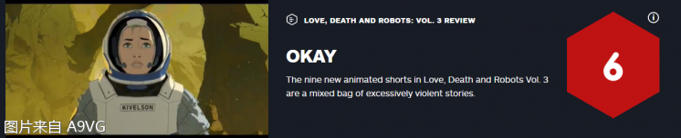 IGN給《愛，死亡和機器人》第三季打出6分