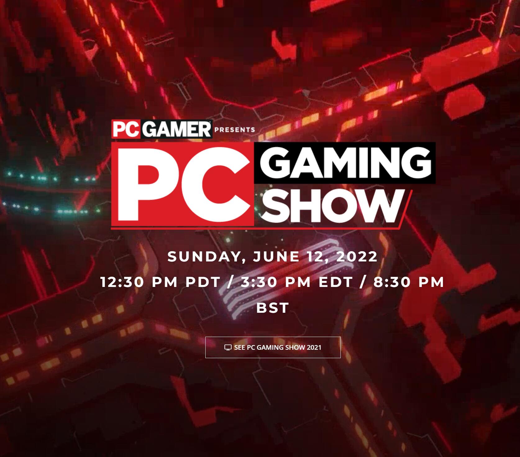 PC Gaming Show將於6月13日凌晨3:30舉辦