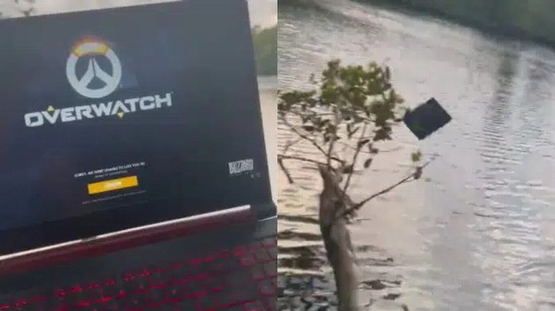 玩家將電腦扔進湖里 以戒掉玩《鬥陣特攻》上癮症
