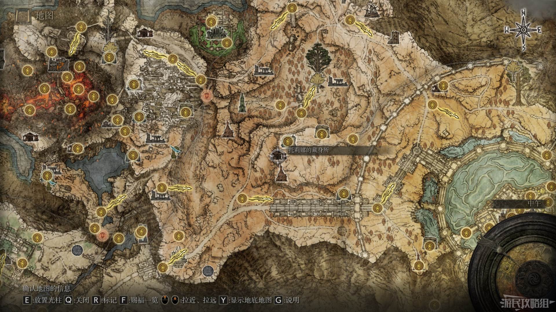 《艾爾登法環》全地圖關鍵位置 墓地、監牢、洞窟及建築位置圖