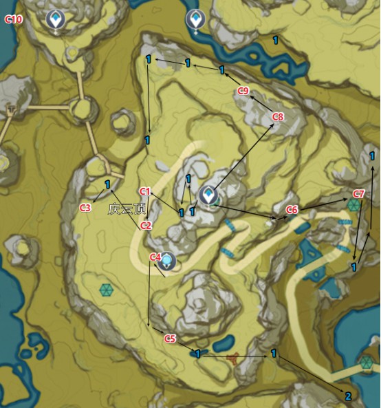 《原神》璃月地區水晶與魔晶礦分佈圖示