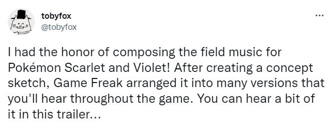 《傳說之下》作者Toby Fox正在為《寶可夢朱紫》創作音樂