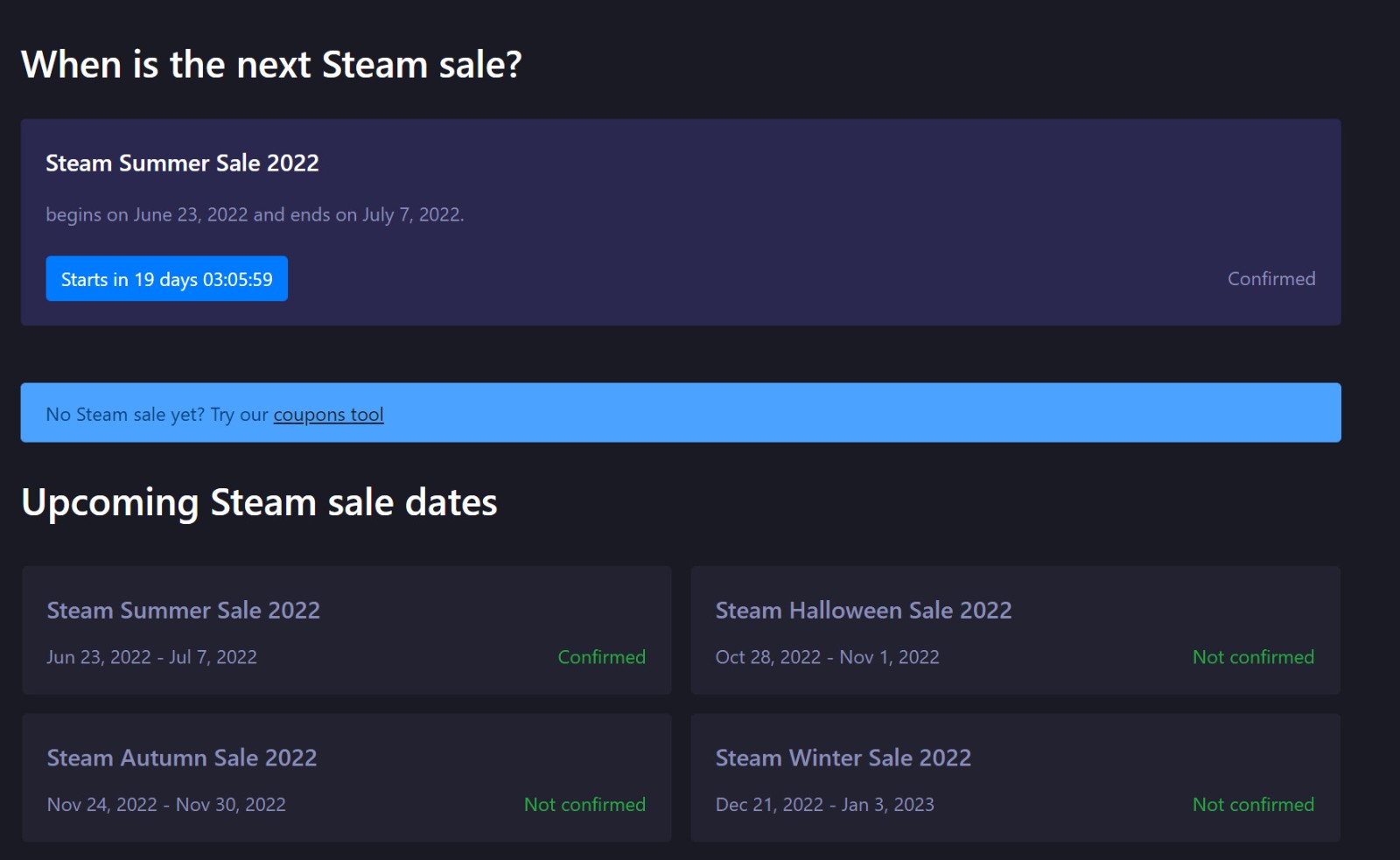 爆料：多個消息源曝光Steam夏季特賣具體時間