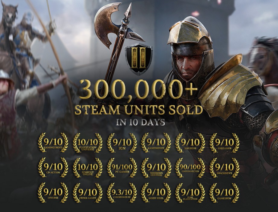 《騎士精神2》Steam版銷量破30萬份 中世紀爽快砍殺