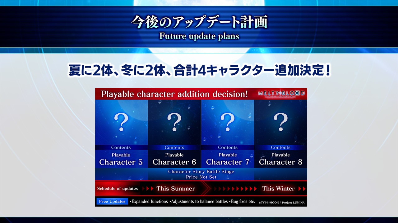 《月姬格鬥Type Lumina》將推出4名追加DLC角色