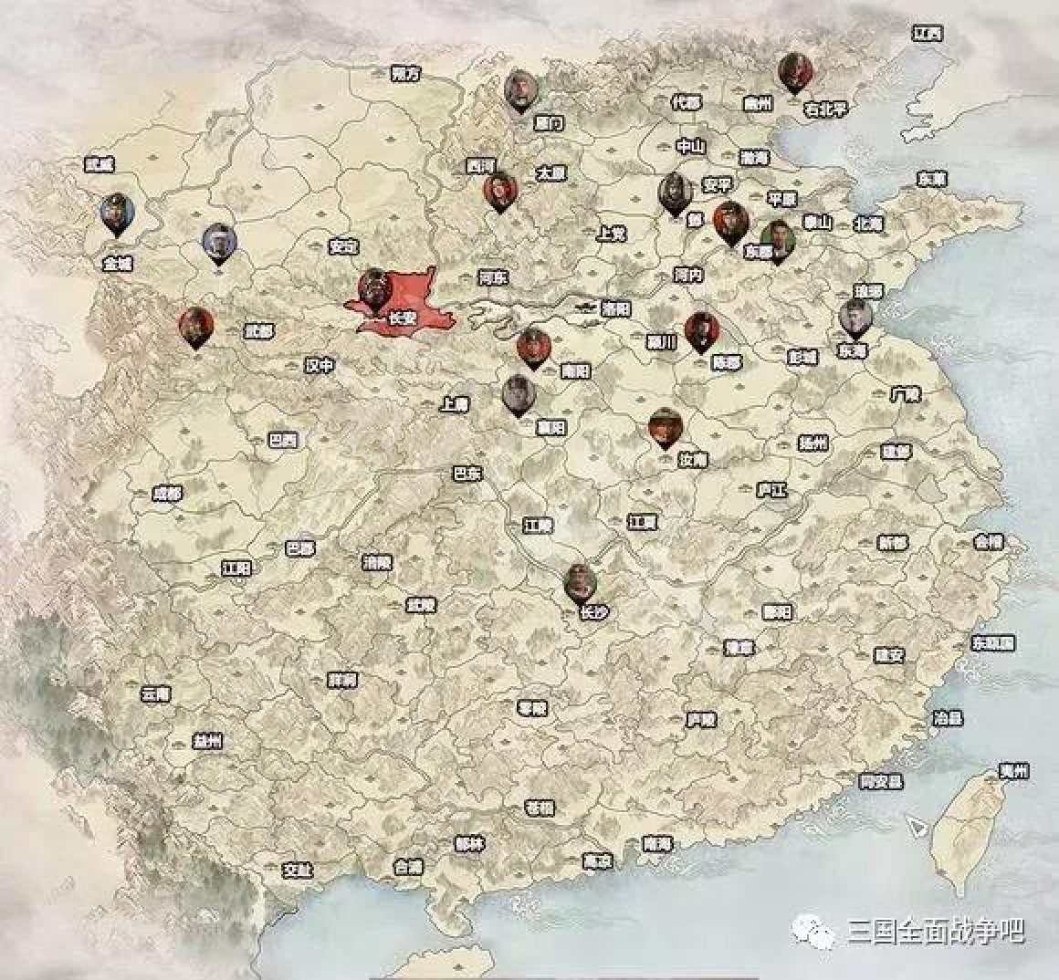 《全軍破敵三國》大地圖一覽 全主城標注說明