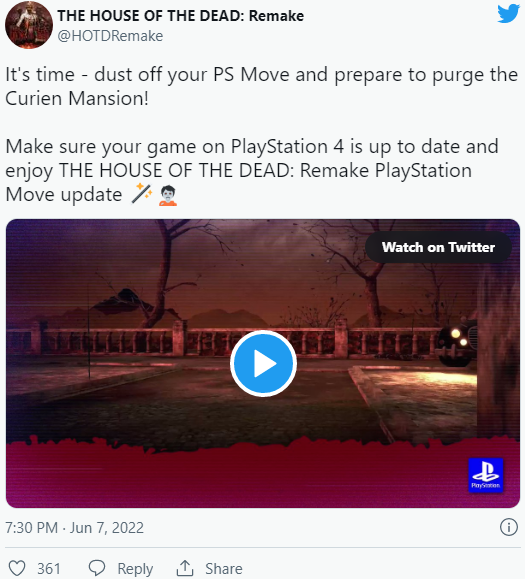 還在搶救PS4《死亡之屋重製版》宣佈支持PS Move