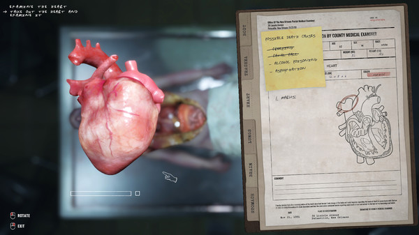 恐怖重口味模擬遊戲《屍檢模擬器》11月正式發售