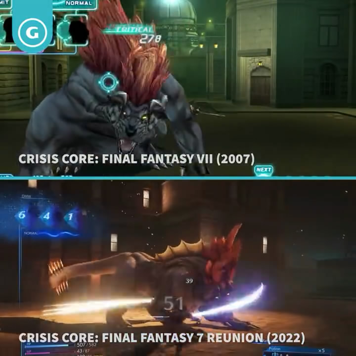 外媒《核心危機 最終幻想VII Reunion》與原版對比視頻賞