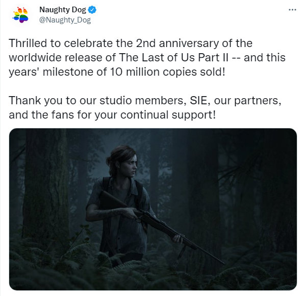 《最後生還者2》發售兩週年 頑皮狗發文感謝玩家支持