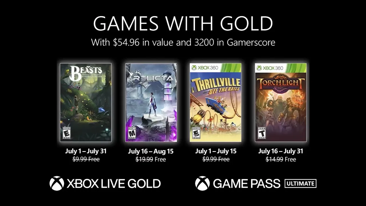 Xbox 2022 年 7 月金會員免費遊戲公佈