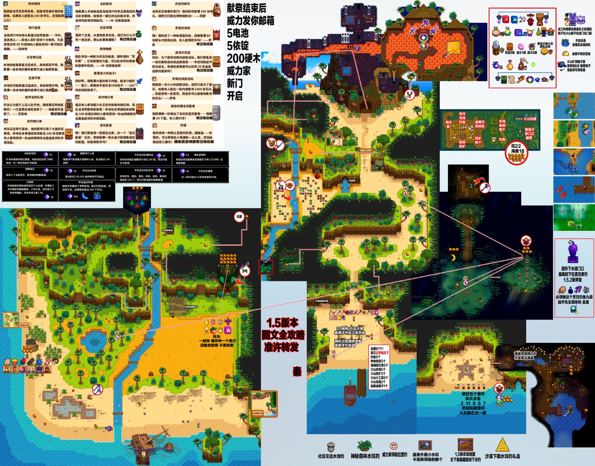 《星露谷物語》1.5版姜島可探索位置與重要任務一覽