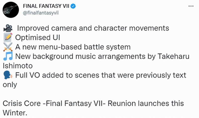 《核心危機 最終幻想VII Reunion》官方推特分享新細節