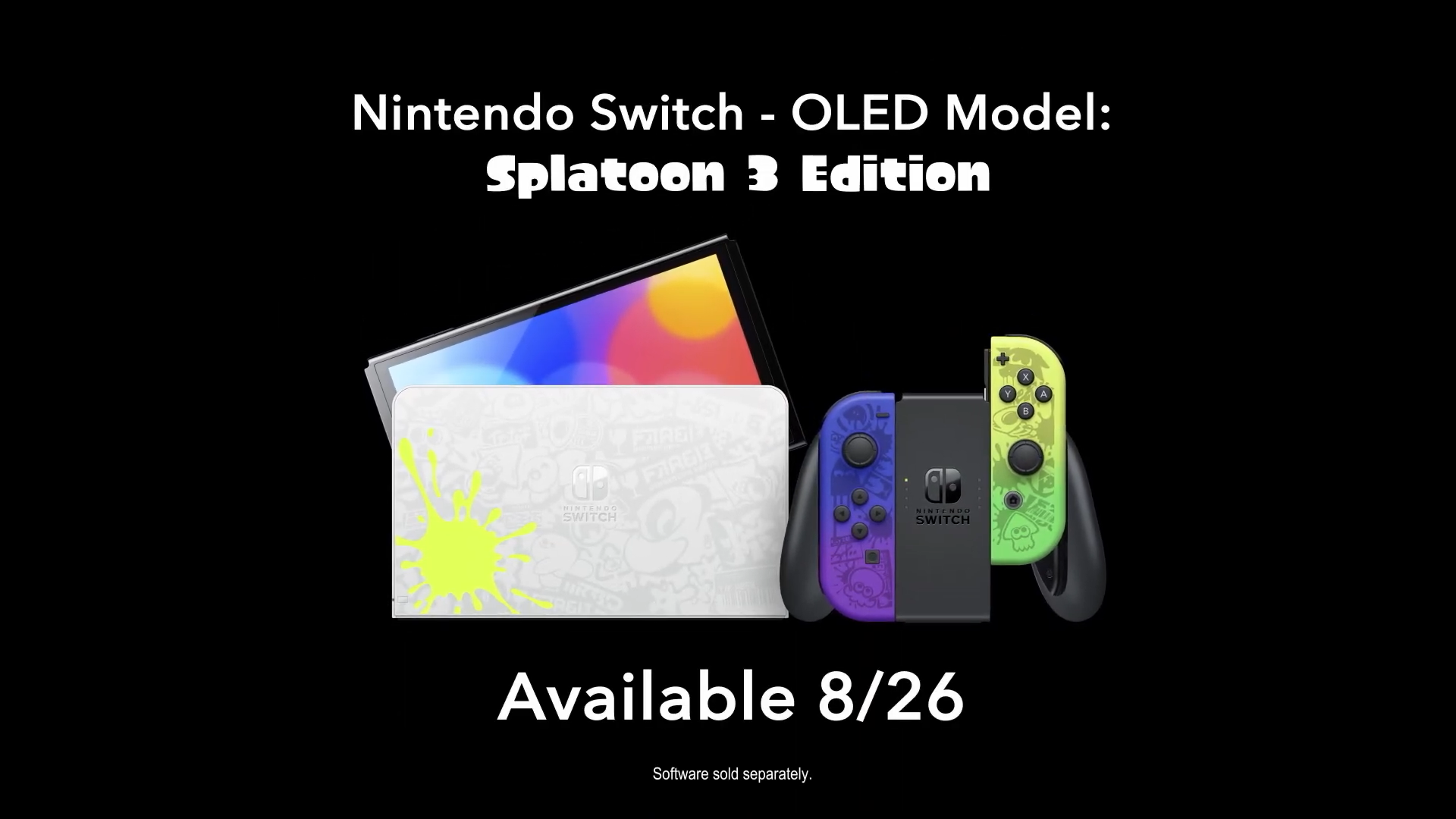 Switch OLED《漆彈大作戰3》限定機型公佈8月26號上市