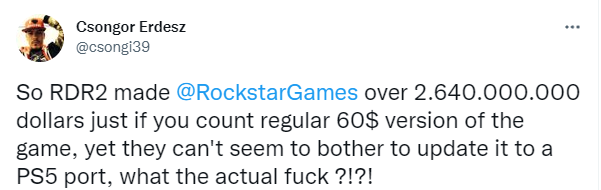 《碧血狂殺2》被曝取消次世代升級 玩家不滿R星區別對待