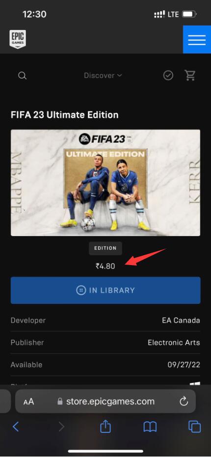 Epic鬧烏龍《FIFA 23》僅需0.4元玩家瘋狂湧入搶購