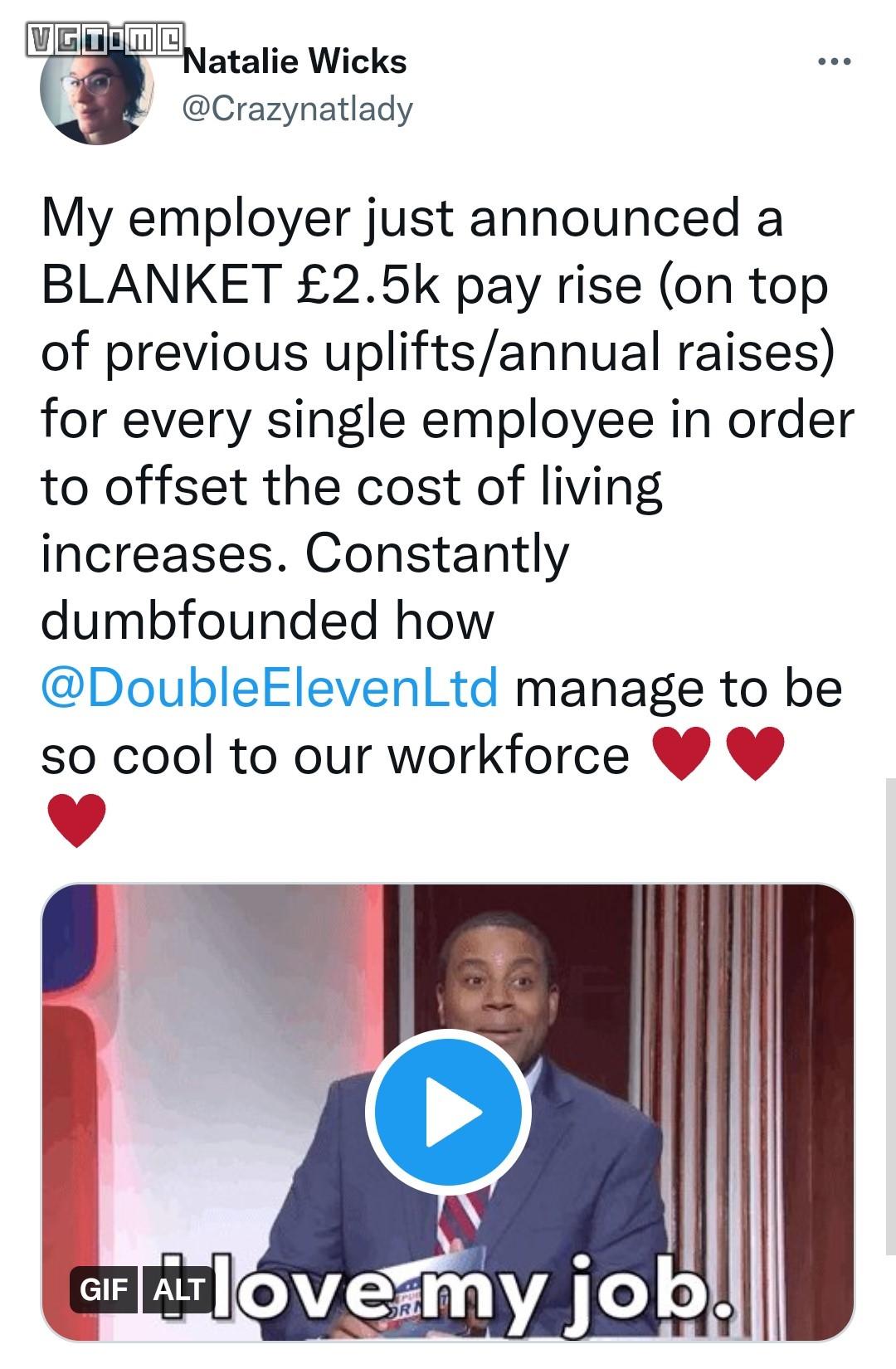 Double Eleven工作室為每個員工加薪2500英鎊