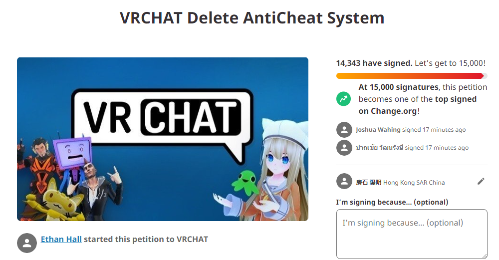 《VRChat》添加反作弊系統引發眾怒，三天收獲上萬條Steam差評