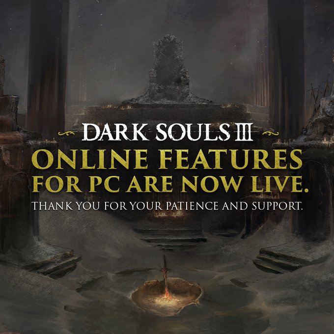 《黑暗靈魂3》在線服務功能恢復 系列其他作品還在修復中