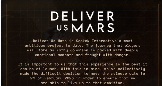 科幻冒險遊戲《火星孤征》宣佈延期，將於2023年發售