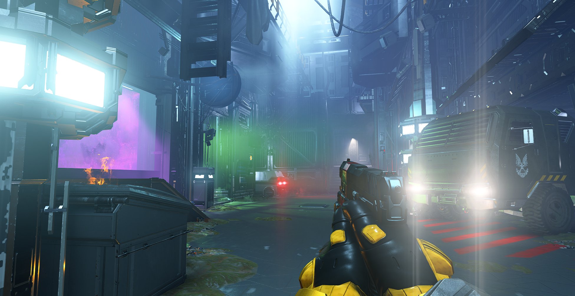 玩家利用《最後一戰無限》熔爐模式製作數碼龐克風格場景