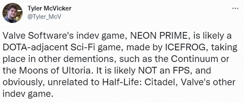 網傳V社新作《NEON PRIME》是Dota2衍生 冰蛙開發