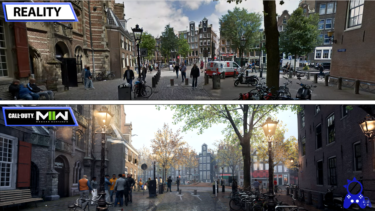 《決勝時刻現代戰爭2》阿姆斯特丹遊戲與現實對比