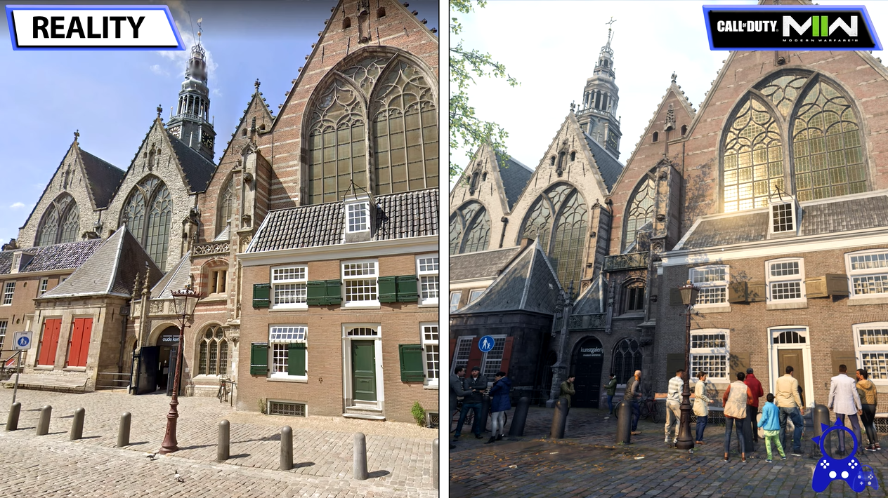 《決勝時刻現代戰爭2》阿姆斯特丹遊戲與現實對比