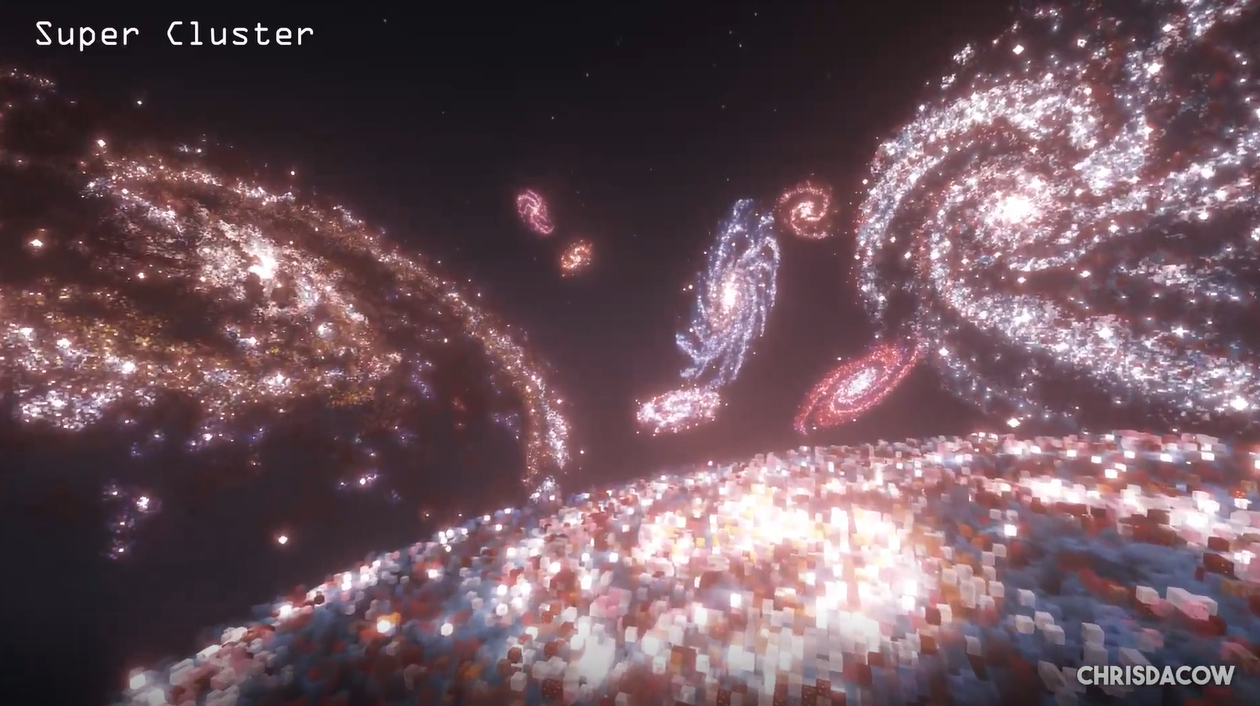 玩家在《我的世界》中建造宇宙：構思精巧，星雲絢麗