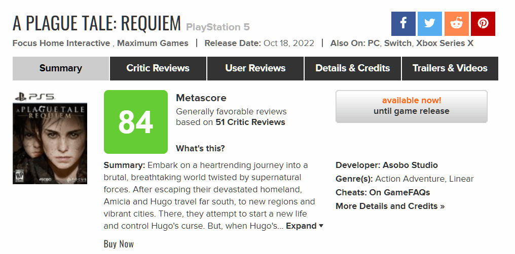 《瘟疫傳說安魂曲》獲IGN 8分：令人激動的續作