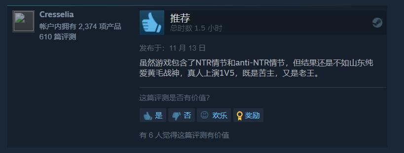 這麼喜歡被NTR？《苦主救助中心Ⅰ》Steam特別好評