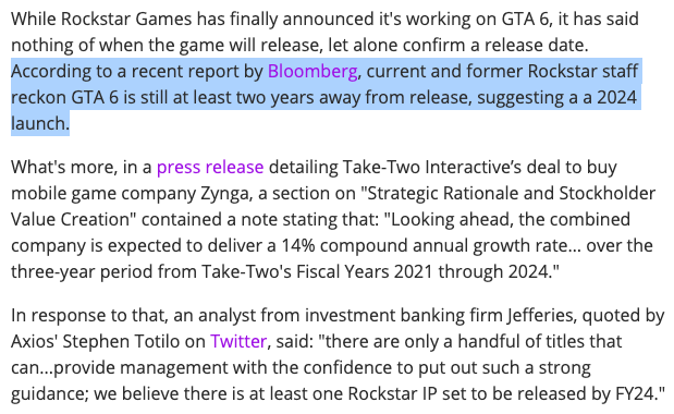 微軟認為《俠盜獵車手6》可能會在2024年發售