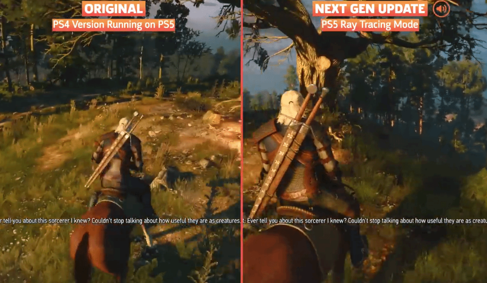 光追效果表現不錯《巫師3》次世代版PS4/5畫面對比