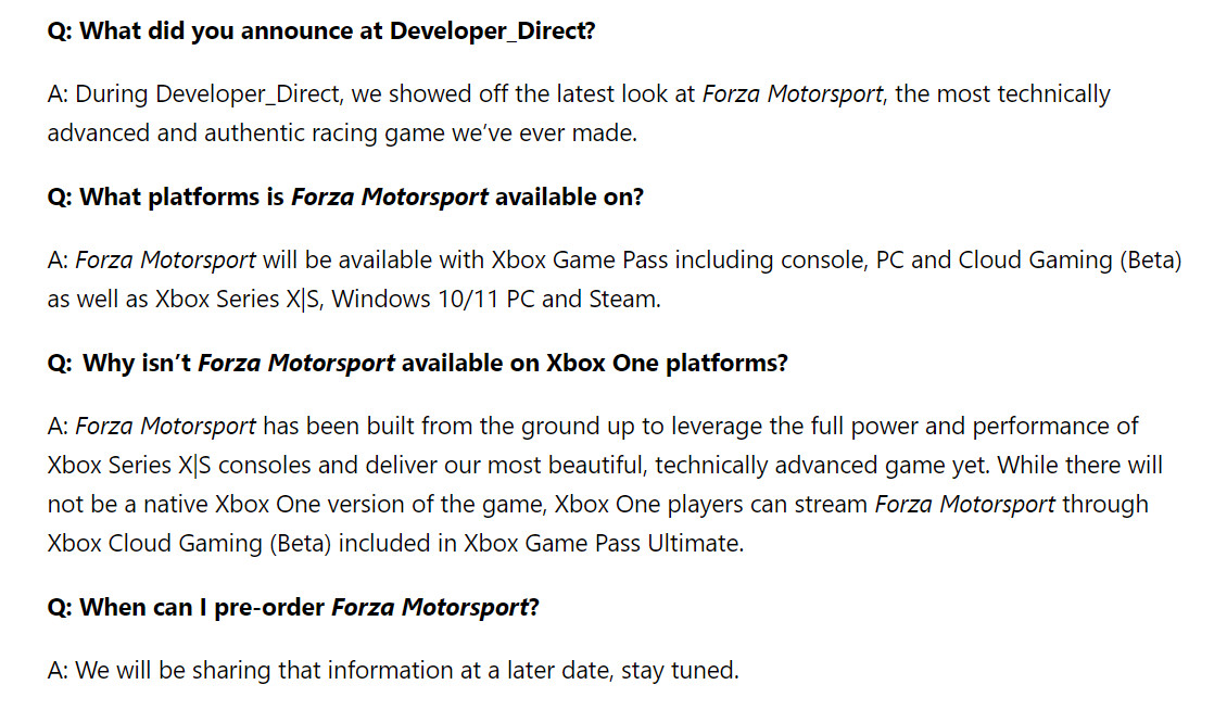 《極限競速》新作Xbox One版為雲版本 而非原生