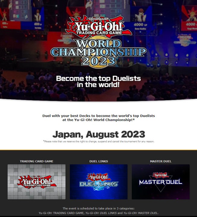 遊戲王2023世界錦標賽8月在日本舉辦 包含《遊戲王大師決鬥》比賽