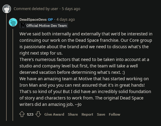《絕命異次元重製》工作室確認EA《鋼鐵俠》已投入開發
