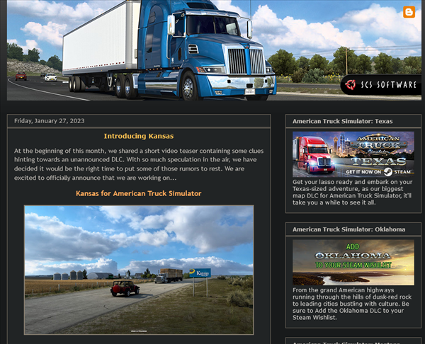 《美國卡車模擬》官方宣布「堪薩斯州」DLC開發中