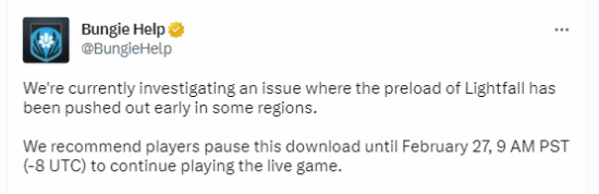 《天命2》提前開放了PS5版DLC預載 導致遊戲本體崩潰