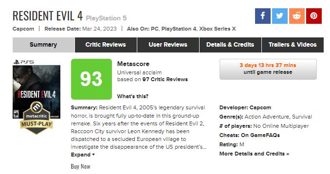 《惡靈古堡4重製版》壓倒性好評 或成為史上最佳重製遊戲