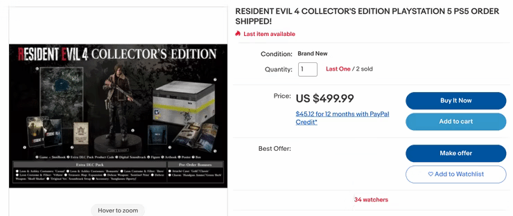 《惡靈古堡4重製版》珍藏版價格瘋漲：一度飆至500美元
