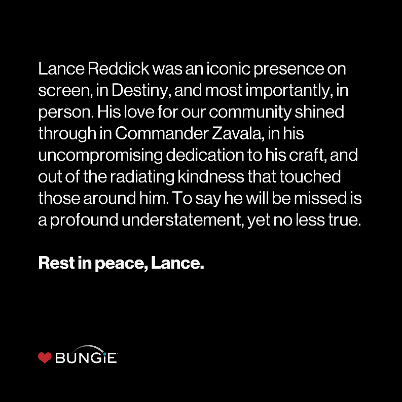 《天命2》配音演員去世後，玩家們在遊戲中致以最後的敬意