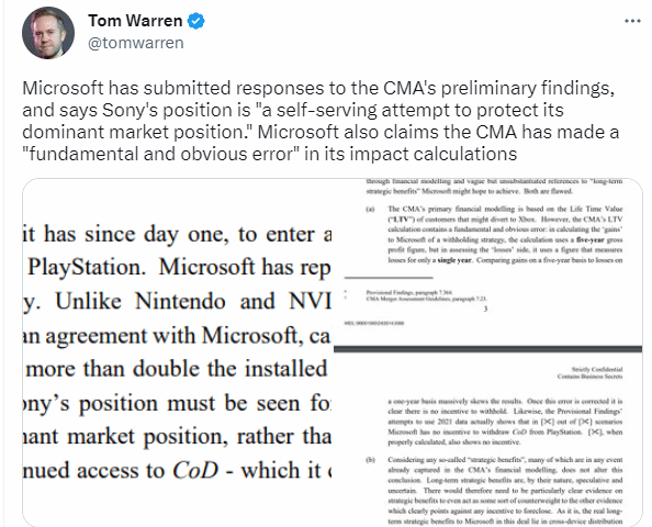 微軟:收購案中SONY「自私自利」 只為保護自己的主導地位