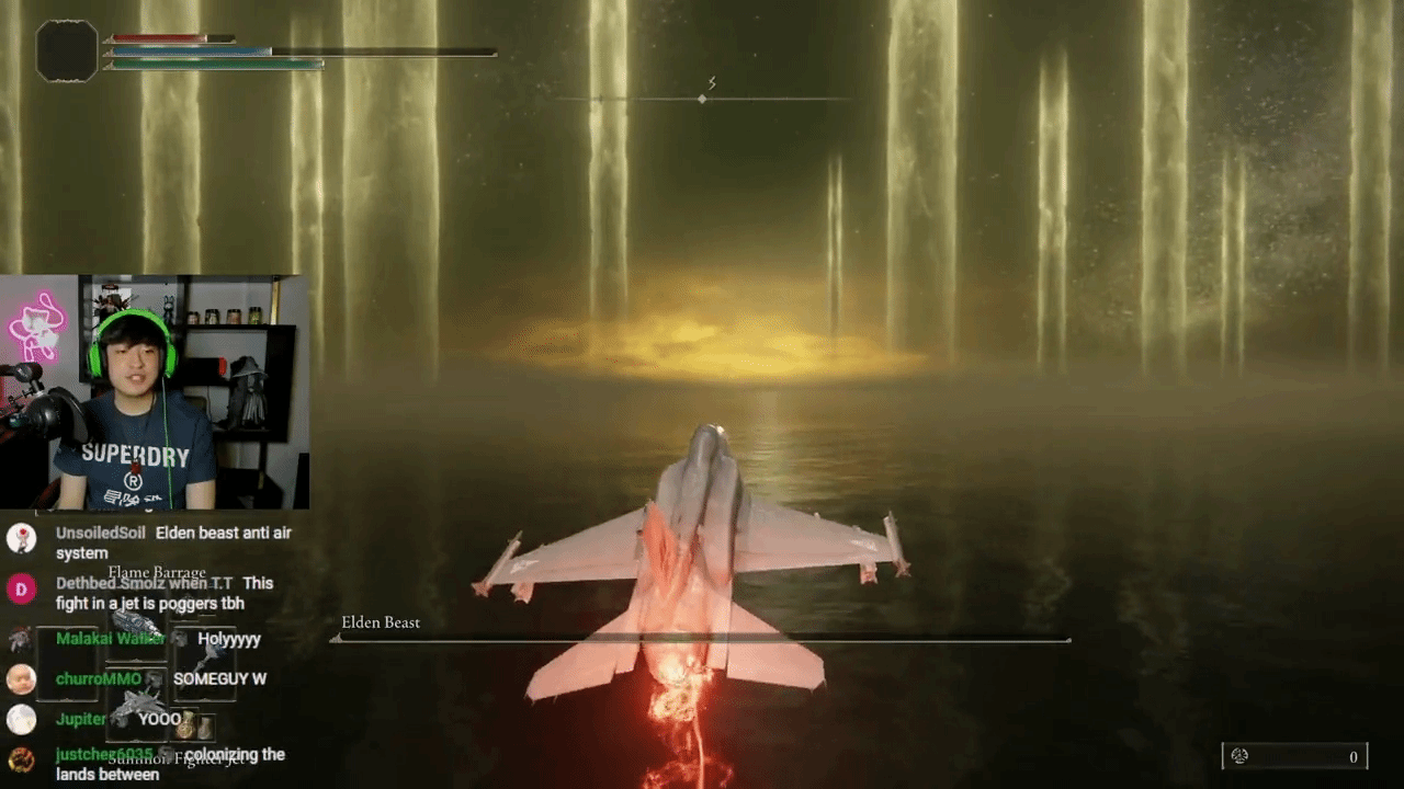 《艾爾登法環》用高科技MOD打艾爾登獸：噴氣戰機怕了吧