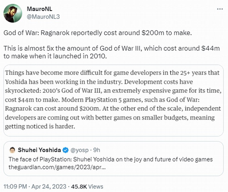 《戰神諸神黃昏》開發成本為2億美元 幾乎是《戰神3》5倍