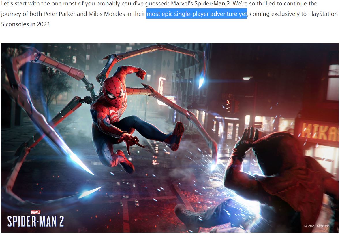 Insomniac確認《漫威蜘蛛人2》不是合作遊戲