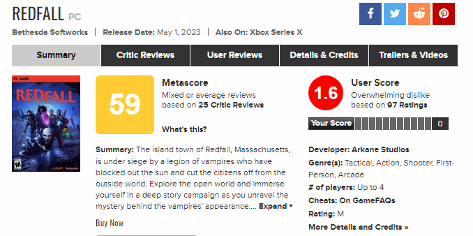 《紅霞島》M站評分跌破60 用戶評價僅1.6分相當糟糕