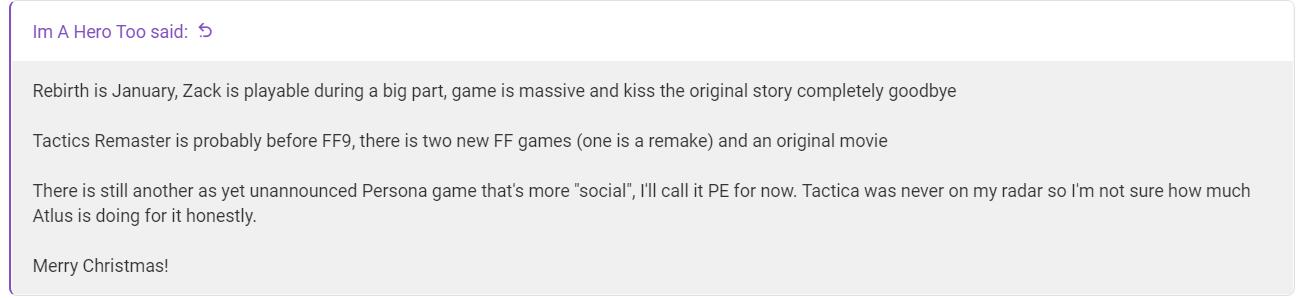 傳《最終幻想7重生》明年1月推出 遊戲內容整體大改