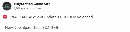 《最終幻想16》修正檔發布！新預載大小90.131GB
