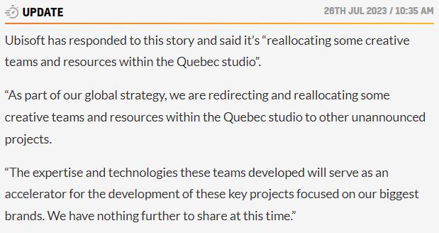 育碧回應取消《芬尼克斯傳說》續作：正在重新分配工作室資源