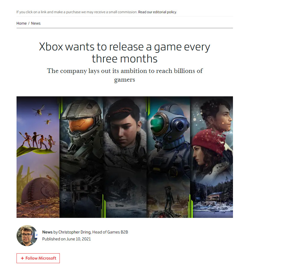 Xbox總裁：每年計劃推出四款第一方遊戲